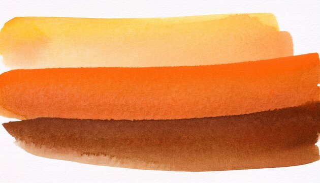 warm watercolor swatch orange and brown with granulation on paper isolated