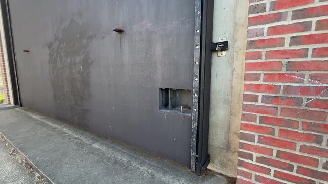 Large Metal Flood Protection Gate as Heavy Water Management and Civil Engineering Infrastructure