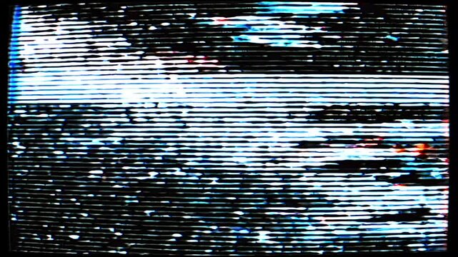 Vintage CRT TV Static Screen with Analog Signal Interference and Flickering Scanlines.