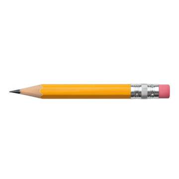 Sharp yellow pencil with pink eraser isolated on white background