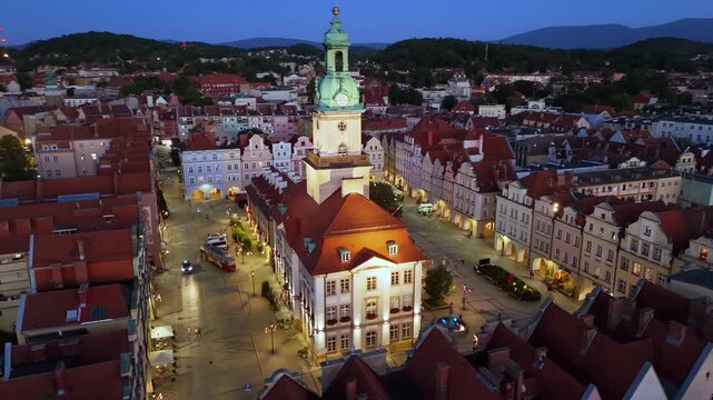 Town hall in Jelenia Gora, Lower Silesian Voivodeship, Poland