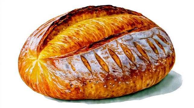 A close-up photograph of a baked food item possibly a loaf of bread or a bun with a golden-brown crust and a textured surface