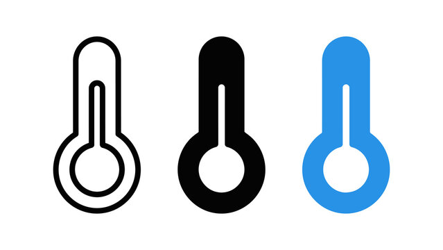Thermometer icon set, temperature symbol, vector illustration isolated on transparent background