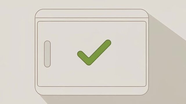 Secure safe box with a green checkmark, symbolizing success, approval, security, and completion in flat design illustration.