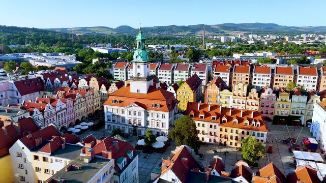 Town hall in Jelenia Gora, Lower Silesian Voivodeship, Poland