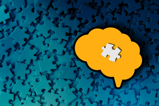 Brain Puzzle Solution. Mental health and intelligence concept.