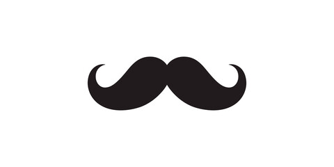 Black handlebar mustache icon silhouette on transparent background set. © 扁平化图标 