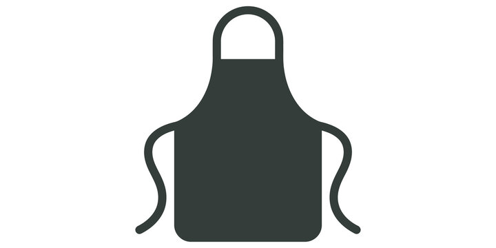 Kitchen chef apron with neck strap and waist ties isolated on transparent background.