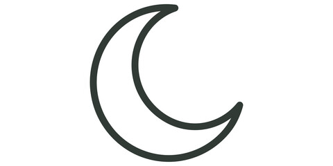 Crescent moon phase icon for night sky astrology and bedtime branding. © 扁平化图标 