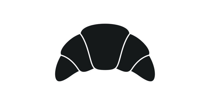 Croissant pastry flat icon for bakery menu and breakfast food branding.
