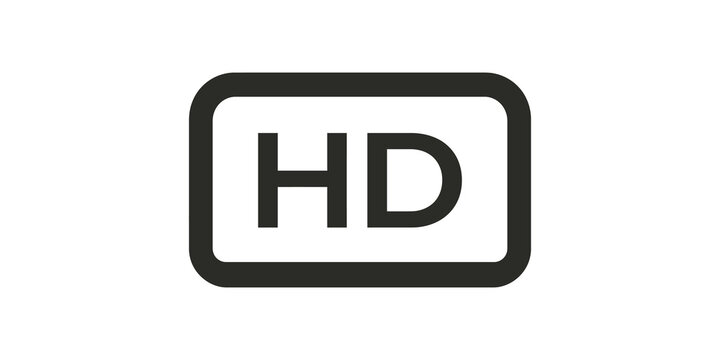 High definition text icon symbol for digital media quality resolution.