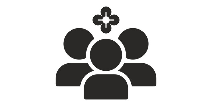 Targeted group of people icon dark grey symbol for human resource hiring.