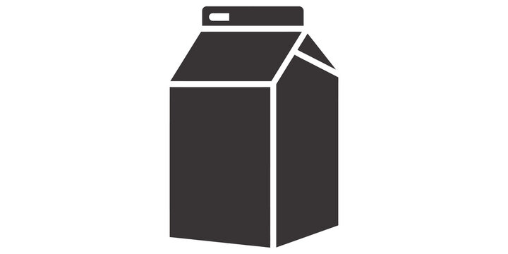Gray simple minimalistic milk carton box for packaging design isolated.