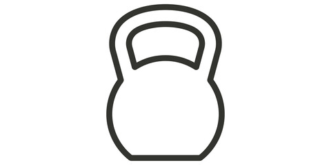 Fototapeta premium Kettlebell exercise equipment icon for fitness gym workout training.