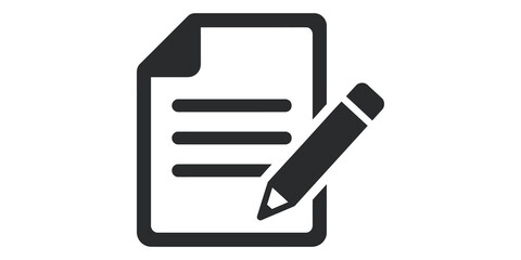 Fototapeta premium Document file with pencil icon featuring grey vector art for edit tasks.