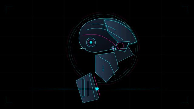 Futuristic Abstract Design with Geometric Shapes and Neon Colors on Dark Background for Creative Projects