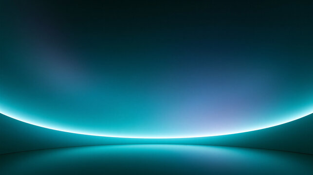 Futuristic Neon Studio Backdrop with Glowing Curved Light