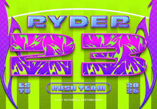 Chrome Retro Sports Text Effect