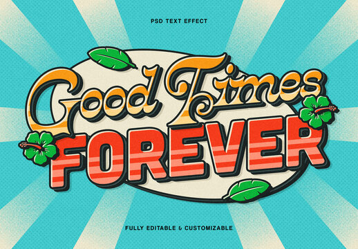 Retro Tropical Vintage Text Effect