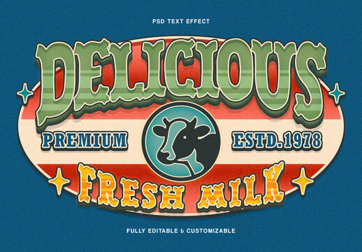 Vintage Retro Label Text Effect