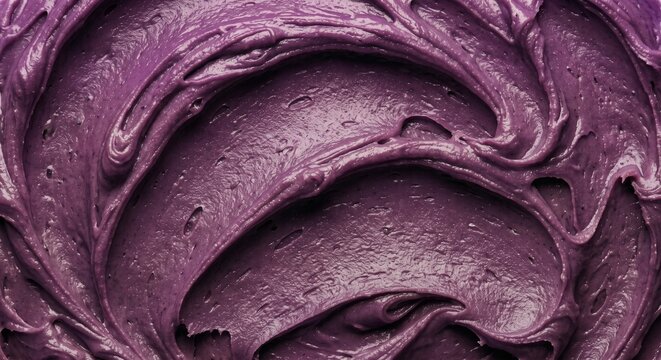 Close Up of Ube Cream, Ube Paste, Ube Spread Texture Macro Background