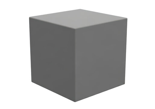 Grey cube isolated on white isolated on transparent background