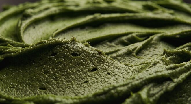 Close Up of Matcha Cream, Matcha Paste, Matcha Spread Texture Macro Background