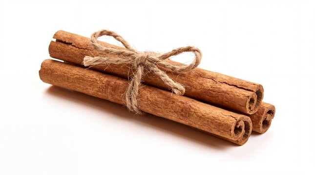 Cinnamon Sticks Bundle: A rustic bundle of aromatic cinnamon sticks tied with twine, ready to infuse warmth and spice into any culinary creation.