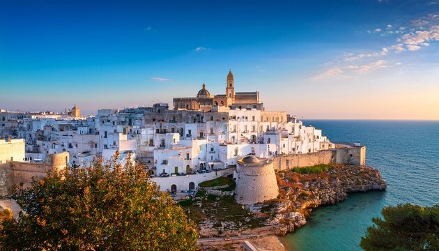 ostuni white town skyline brindisi apulia italy europe