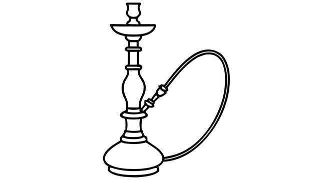 Elegant hookah with hose and bowl