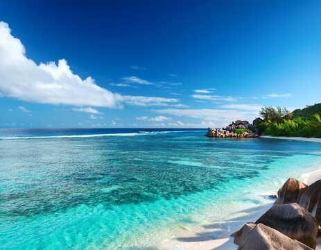 seascape view seychelles la digue island