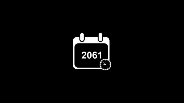 Minimalist calendar with rotating clock animation for time management and scheduling concepts schedule