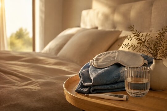 Ropa de cama y elementos de descanso en una habitaci&oacute;n con luz natural