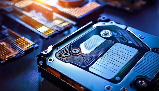 hard drive platters recording digital data storage