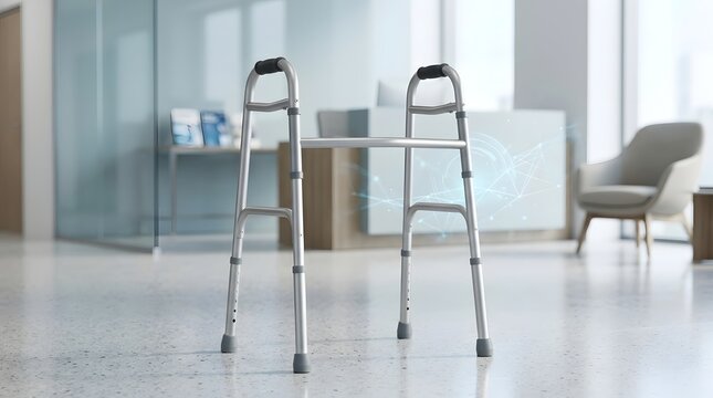Medical Walking Frames for Elderly Patients in Modern Hospital or Rehabilitation Center
