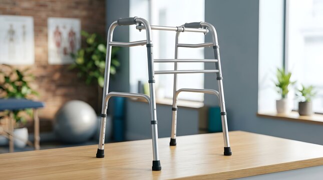 Medical Walking Frame for Elderly Mobility Support in Modern Home Interior