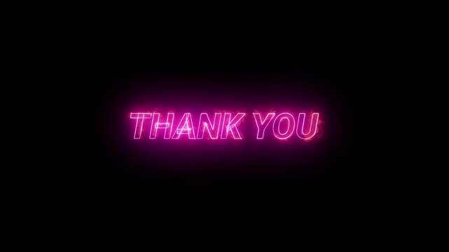 Thank You Text Reveal Animation with Stroke Saber Effect, Suitable For Celebration, Wishes, Events, Message, Holiday, Festival.