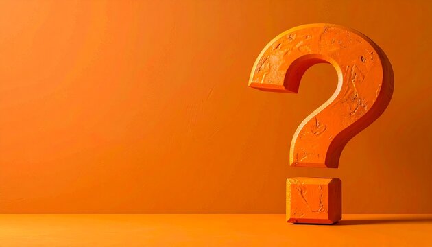 Question Concept with 3D Orange Typography