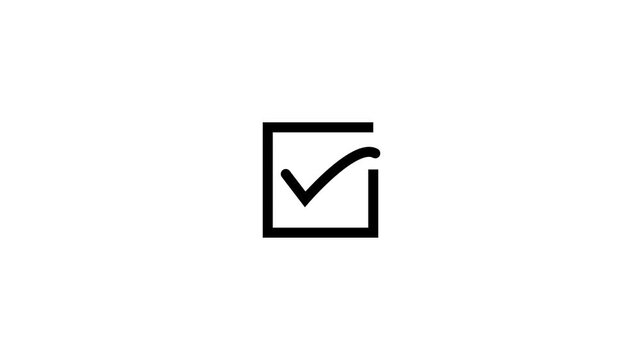 Empty checkbox transforms into a checked box on white