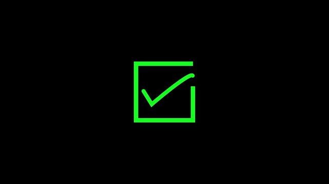 Checkbox transitions from empty to checked on black background