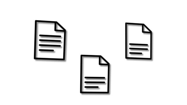 Document management concept, Businesswomen check electronic documents on digital documents on virtual screen Document Management System and process automation. Motion graphics of document concept.