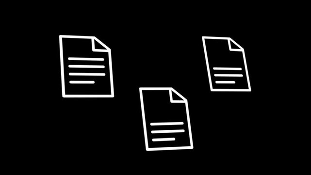 Document management concept, Businesswomen check electronic documents on digital documents on virtual screen Document Management System and process automation. Motion graphics of document concept.