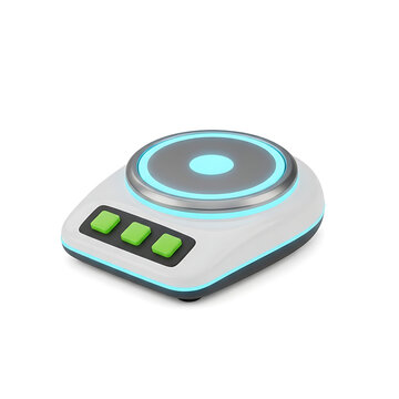 Modern electronic digital scale with glowing blue led lights