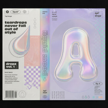 Initial Letter Teardrop Zine &ndash; Glassmorphism Style