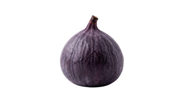 Single fresh purple fig isolated on white background