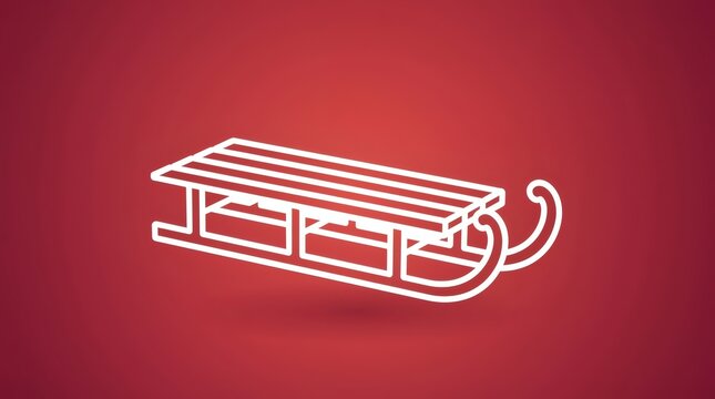Sled icon appears in minimalist white line art on a red background.