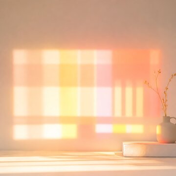 CRT test pattern glow reflected onto bare wall
