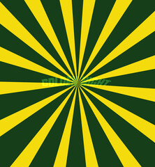 Obraz premium Golden Yellow and Deep Green Radial Burst Abstract Background with Bold Typograph
