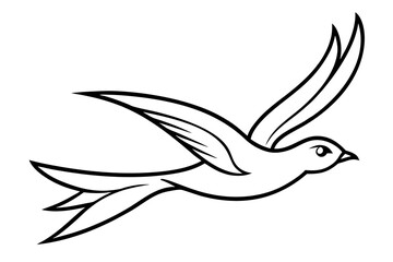 Fototapeta premium Flying stylized bird illustration