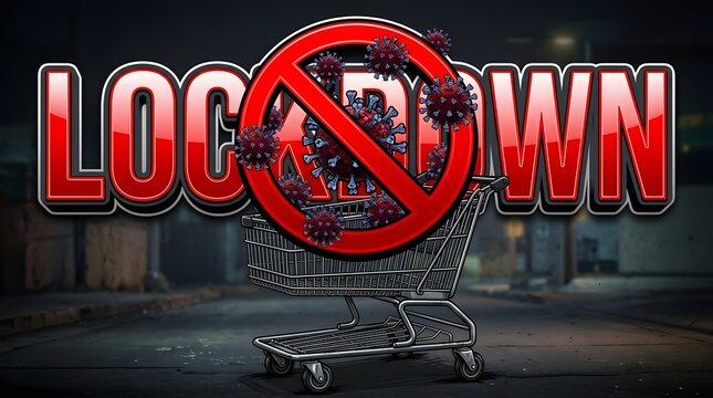 End of lockdown a shopping cart represents freedom and returning to normal life